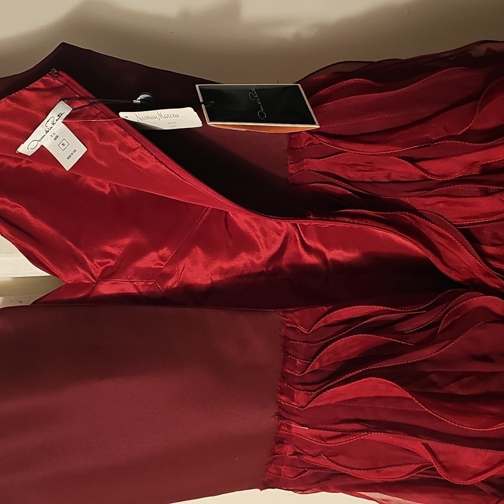 OSCAR de la RENTA Crimson Dress/Gown, Women's, Size 10 - NW - Picture 9 of 9